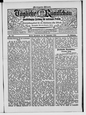 Tägliche Rundschau vom 20.09.1902