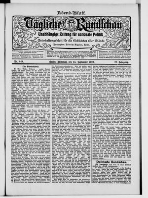 Tägliche Rundschau vom 24.09.1902