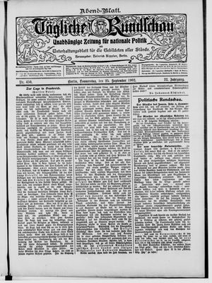 Tägliche Rundschau vom 25.09.1902