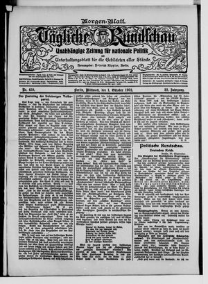Tägliche Rundschau vom 01.10.1902