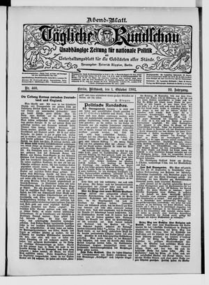 Tägliche Rundschau vom 01.10.1902