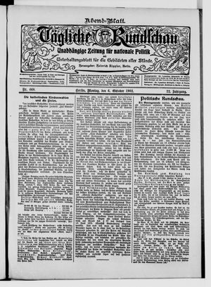 Tägliche Rundschau vom 06.10.1902