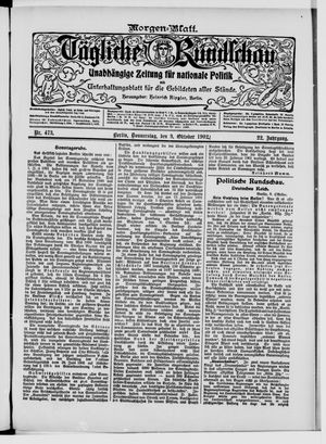 Tägliche Rundschau on Oct 9, 1902