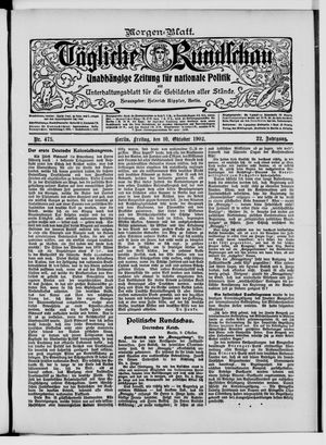 Tägliche Rundschau vom 10.10.1902
