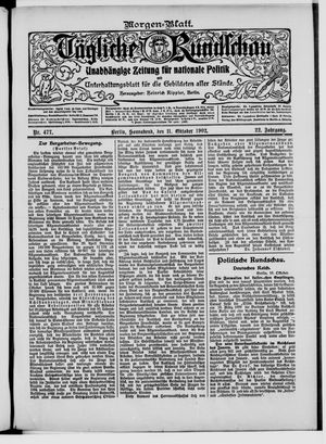 Tägliche Rundschau vom 11.10.1902