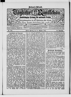 Tägliche Rundschau vom 27.10.1902