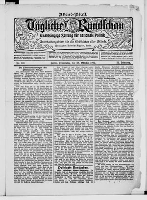 Tägliche Rundschau vom 30.10.1902