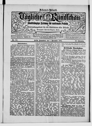 Tägliche Rundschau on Nov 1, 1902