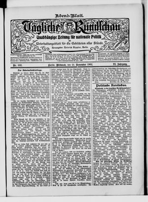 Tägliche Rundschau vom 12.11.1902