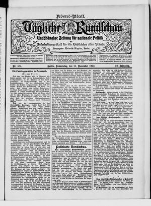 Tägliche Rundschau vom 13.11.1902