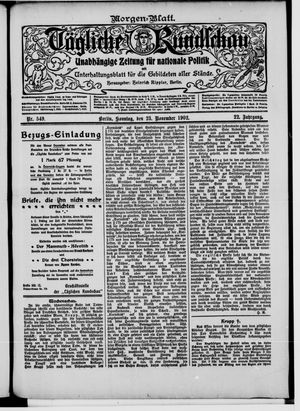 Tägliche Rundschau vom 23.11.1902