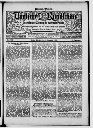 Tägliche Rundschau on Dec 8, 1902