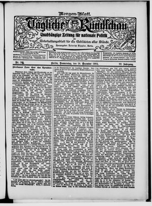 Tägliche Rundschau vom 18.12.1902