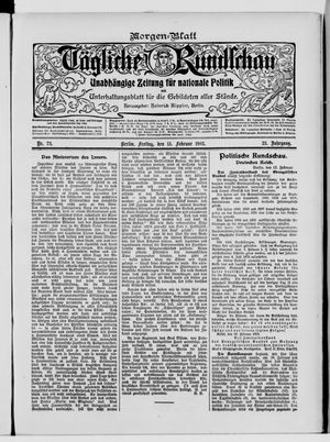 Tägliche Rundschau on Feb 13, 1903