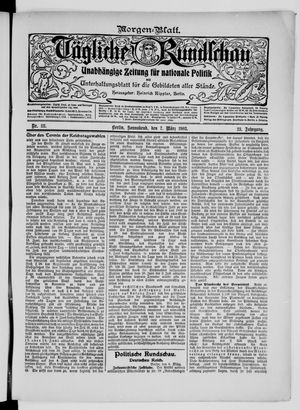 Tägliche Rundschau vom 07.03.1903