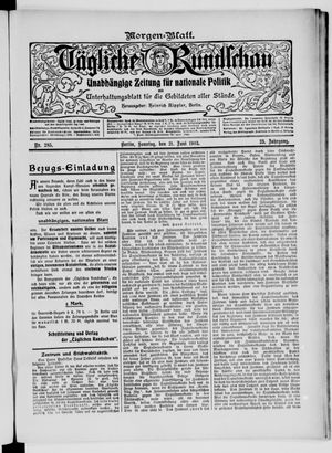 Tägliche Rundschau vom 21.06.1903