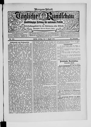 Tägliche Rundschau vom 07.08.1903