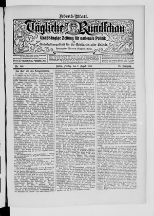 Tägliche Rundschau vom 07.08.1903