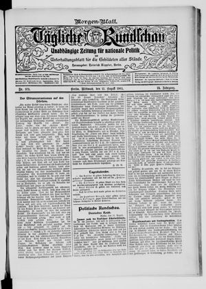 Tägliche Rundschau vom 12.08.1903