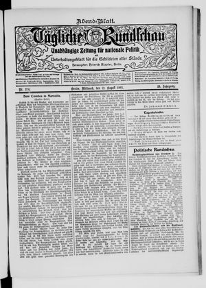 Tägliche Rundschau vom 12.08.1903