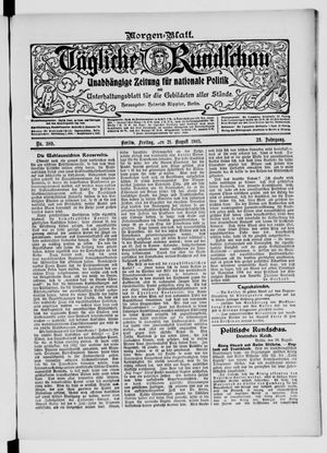 Tägliche Rundschau vom 21.08.1903