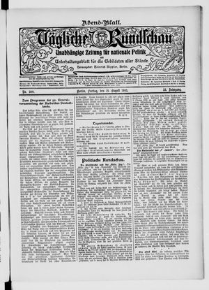 Tägliche Rundschau vom 21.08.1903