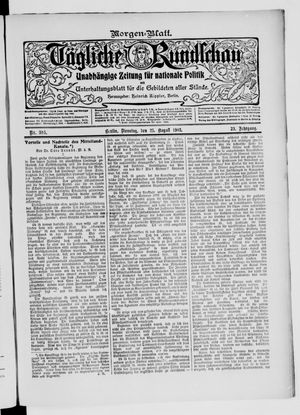 Tägliche Rundschau vom 25.08.1903