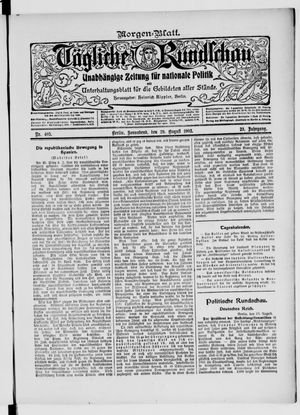 Tägliche Rundschau vom 29.08.1903