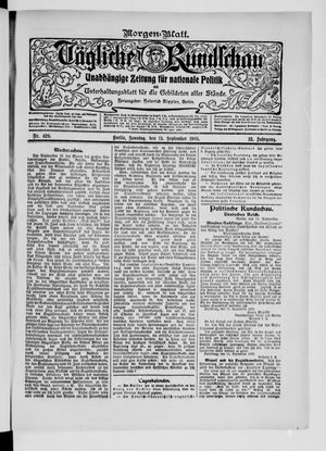 Tägliche Rundschau vom 13.09.1903
