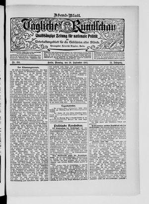 Tägliche Rundschau vom 29.09.1903