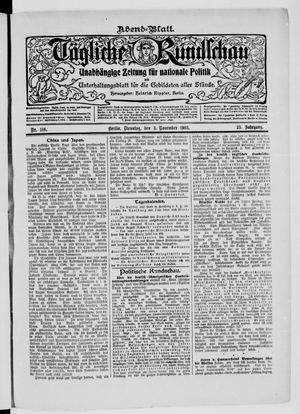 Tägliche Rundschau vom 03.11.1903