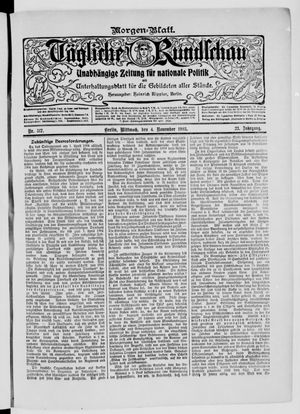 Tägliche Rundschau vom 04.11.1903