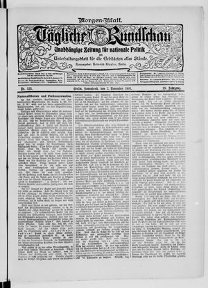 Tägliche Rundschau vom 07.11.1903