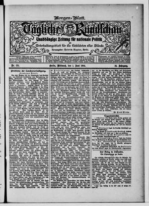 Tägliche Rundschau vom 01.06.1904