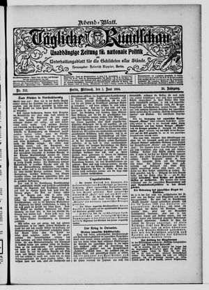 Tägliche Rundschau vom 01.06.1904