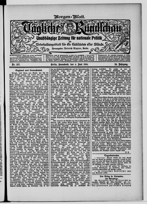 Tägliche Rundschau vom 04.06.1904