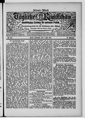 Tägliche Rundschau vom 04.06.1904