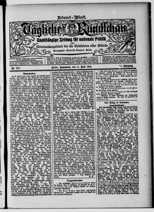 Tägliche Rundschau on Jun 11, 1904