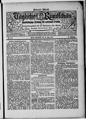 Tägliche Rundschau vom 25.06.1904