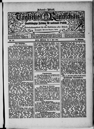 Tägliche Rundschau vom 06.07.1904