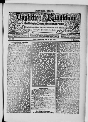 Tägliche Rundschau vom 14.07.1904