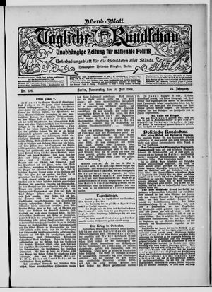 Tägliche Rundschau vom 14.07.1904