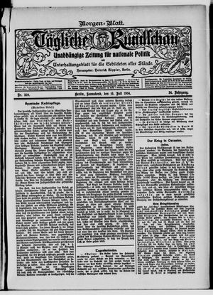 Tägliche Rundschau on Jul 16, 1904