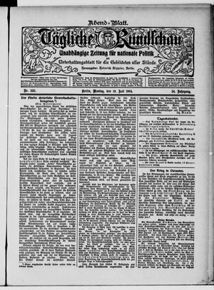 Tägliche Rundschau vom 18.07.1904