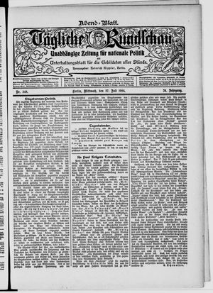 Tägliche Rundschau vom 27.07.1904