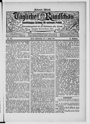 Tägliche Rundschau vom 04.08.1904