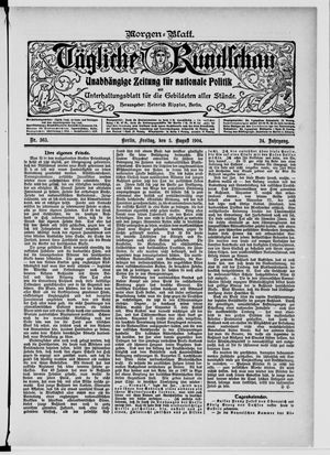 Tägliche Rundschau vom 05.08.1904