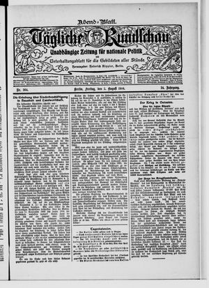 Tägliche Rundschau vom 05.08.1904