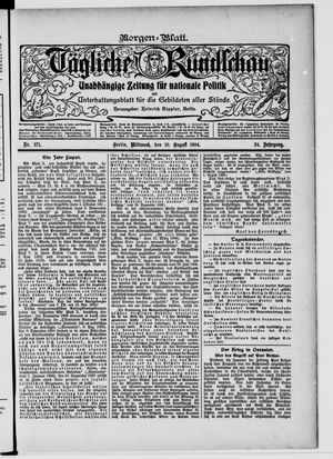 Tägliche Rundschau vom 10.08.1904