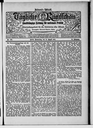 Tägliche Rundschau vom 18.08.1904
